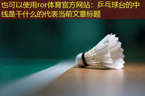 乒乓球台的中线是干什么的